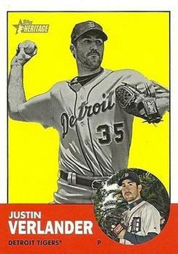 #44b Justin Verlander - Detroit Tigers - 2012 Topps Heritage Baseball