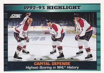 #450 Al Iafrate / Sylvain Cote / Kevin Hatcher - Washington Capitals - 1993-94 Score Canadian Hockey