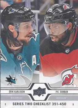 #450 Erik Karlsson / P.K. Subban - San Jose Sharks / New Jersey Devils - 2019-20 Upper Deck Hockey