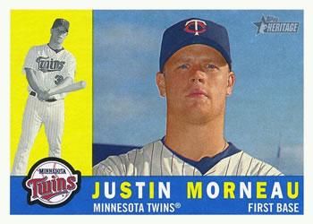#450 Justin Morneau - Minnesota Twins - 2009 Topps Heritage Baseball