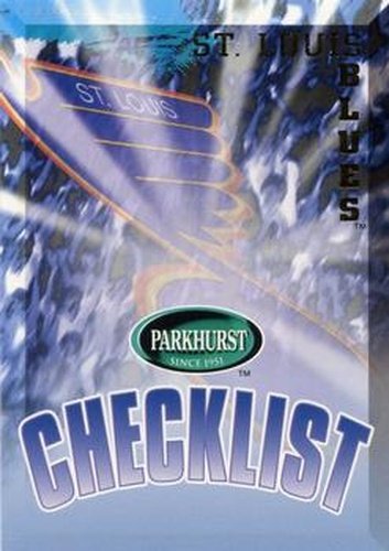 #450 Blues Checklist - St. Louis Blues - 1995-96 Parkhurst International Hockey
