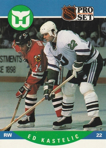 #450 Ed Kastelic - Hartford Whalers - 1990-91 Pro Set Hockey