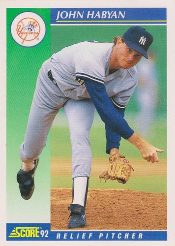 #451 John Habyan - New York Yankees - 1992 Score Baseball