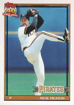 #451 Neal Heaton - Pittsburgh Pirates - 1991 Topps Baseball