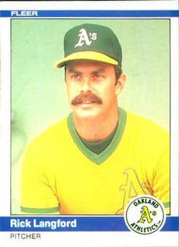 #451 Rick Langford - Oakland Athletics - 1984 Fleer Baseball