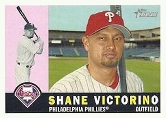 #451 Shane Victorino - Philadelphia Phillies - 2009 Topps Heritage Baseball