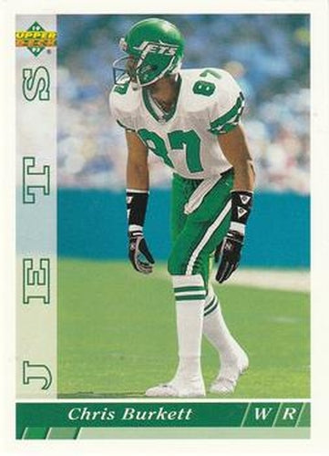 #451 Chris Burkett - New York Jets - 1993 Upper Deck Football