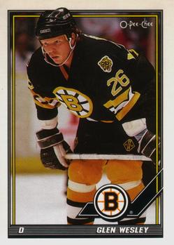 #452 Glen Wesley - Boston Bruins - 1991-92 O-Pee-Chee Hockey