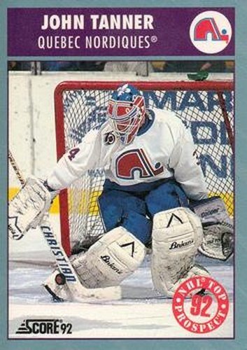 #452 John Tanner - Quebec Nordiques - 1992-93 Score Canadian Hockey