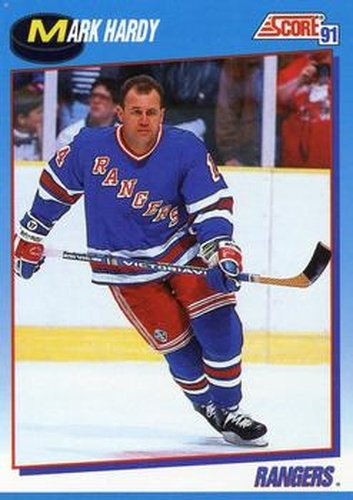 #453 Mark Hardy - New York Rangers - 1991-92 Score Canadian Bilingual Hockey