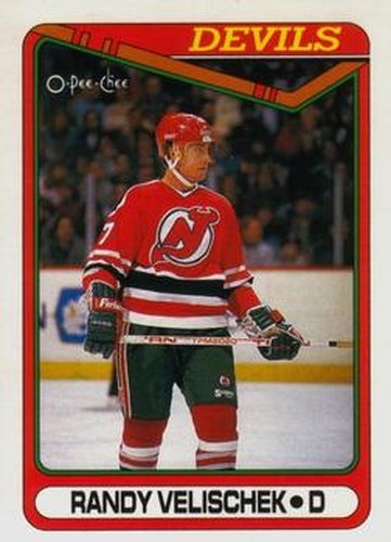 #453 Randy Velischek - New Jersey Devils - 1990-91 O-Pee-Chee Hockey