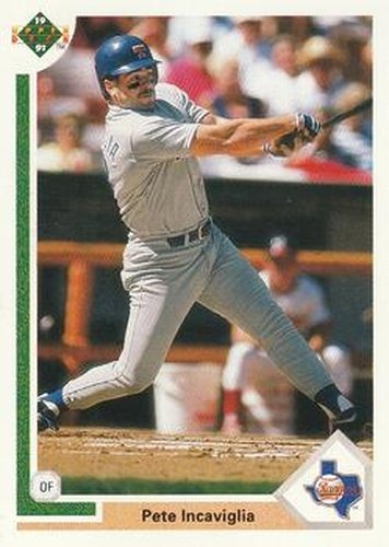 #453 Pete Incaviglia - Texas Rangers - 1991 Upper Deck Baseball