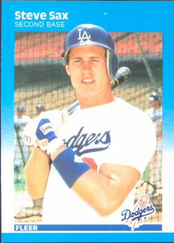 #453 Steve Sax - Los Angeles Dodgers - 1987 Fleer Baseball
