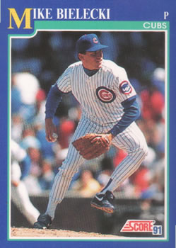 #453 Mike Bielecki - Chicago Cubs - 1991 Score Baseball