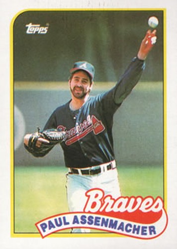 #454 Paul Assenmacher - Atlanta Braves - 1989 Topps Baseball