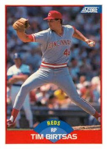 #454 Tim Birtsas - Cincinnati Reds - 1989 Score Baseball