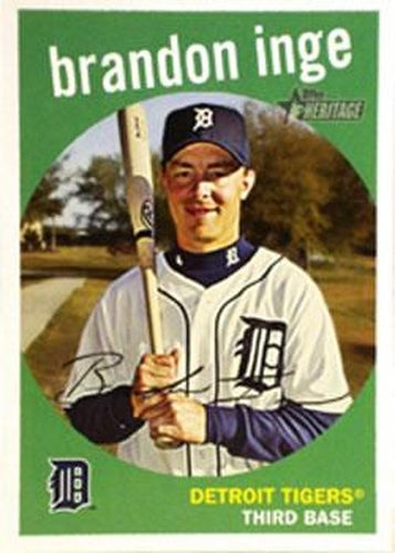 #454 Brandon Inge - Detroit Tigers - 2008 Topps Heritage Baseball