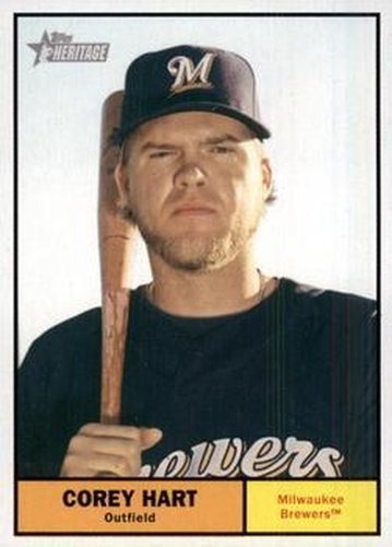 #454 Corey Hart - Milwaukee Brewers - 2010 Topps Heritage Baseball