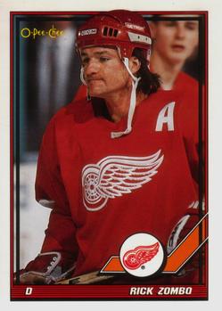 #454 Rick Zombo - Detroit Red Wings - 1991-92 O-Pee-Chee Hockey