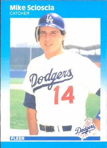 #454 Mike Scioscia - Los Angeles Dodgers - 1987 Fleer Baseball
