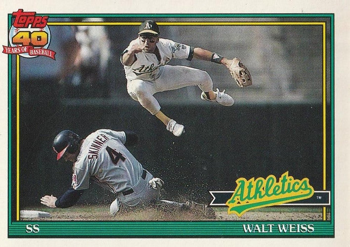 #455 Walt Weiss - Oakland Athletics - 1991 O-Pee-Chee Baseball