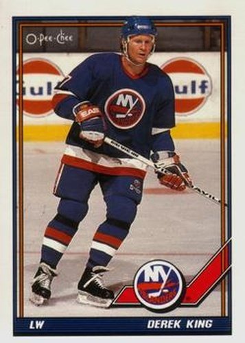 #455 Derek King - New York Islanders - 1991-92 O-Pee-Chee Hockey