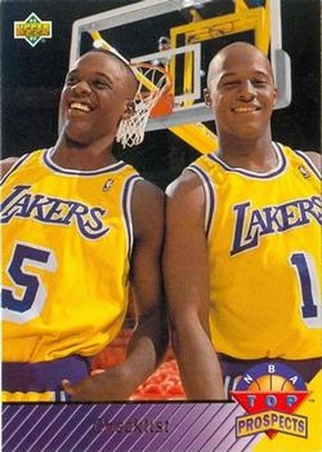#455 NBA Top Prospects Checklist Duane Cooper / Anthony Peeler - Los Angeles Lakers - 1992-93 Upper Deck Basketball