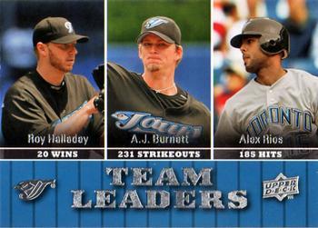 #455 Roy Halladay / A.J. Burnett / Alex Rios - Toronto Blue Jays - 2009 Upper Deck Baseball