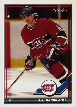 #456 J.J. Daigneault - Montreal Canadiens - 1991-92 O-Pee-Chee Hockey