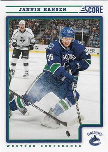 #456 Jannik Hansen - Vancouver Canucks - 2012-13 Score Hockey