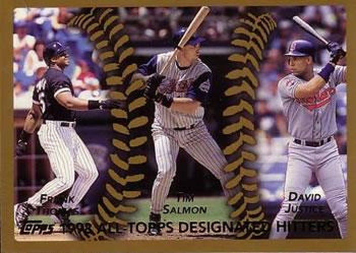#456 Frank Thomas / Tim Salmon / David Justice - Chicago White Sox / Anaheim Angels / Cleveland Indians - 1999 Topps Baseball