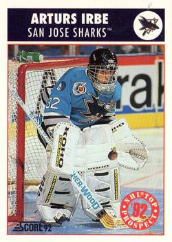 #457 Arturs Irbe - San Jose Sharks - 1992-93 Score USA Hockey