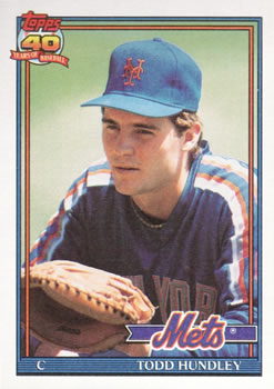 #457 Todd Hundley - New York Mets - 1991 Topps Baseball