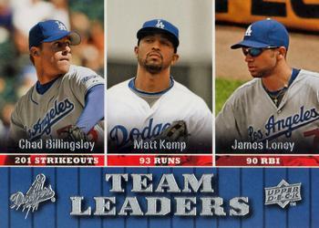 #457 Chad Billingsley / Matt Kemp / James Loney - Los Angeles Dodgers - 2009 Upper Deck Baseball