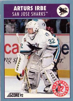 #457 Arturs Irbe - San Jose Sharks - 1992-93 Score Canadian Hockey