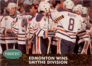 #458 Edmonton Wins Smythe Divison - Edmonton Oilers - 1991-92 Parkhurst Hockey