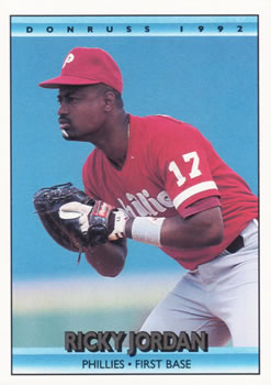 #458 Ricky Jordan - Philadelphia Phillies - 1992 Donruss Baseball
