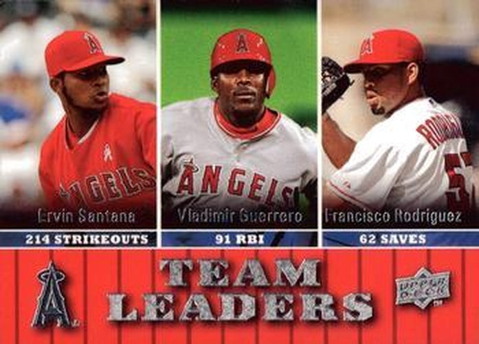 #458 Ervin Santana / Vladimir Guerrero / Francisco Rodriguez - Los Angeles Angels - 2009 Upper Deck Baseball