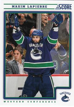 #458 Maxim Lapierre - Vancouver Canucks - 2012-13 Score Hockey