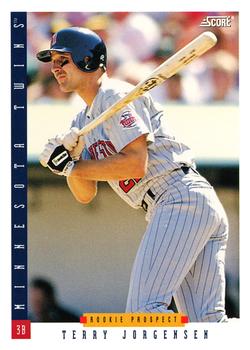 #458 Terry Jorgensen - Minnesota Twins - 1993 Score Baseball