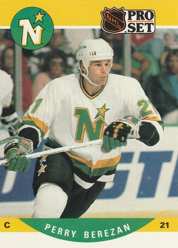 #459 Perry Berezan - Minnesota North Stars - 1990-91 Pro Set Hockey