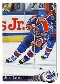 #459 Brent Gilchrist - Edmonton Oilers - 1992-93 Upper Deck Hockey