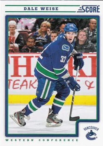 #459 Dale Weise - Vancouver Canucks - 2012-13 Score Hockey