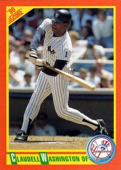 #45T Claudell Washington - New York Yankees - 1990 Score Rookie & Traded Baseball