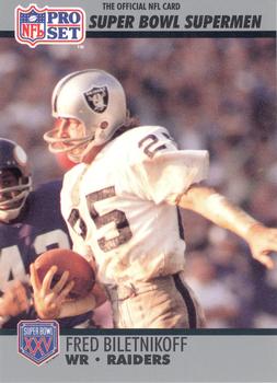 #45 Fred Biletnikoff - Oakland Raiders - 1990-91 Pro Set Super Bowl XXV Silver Anniversary Football