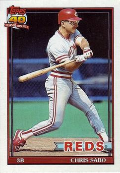 #45 Chris Sabo - Cincinnati Reds - 1991 Topps Baseball