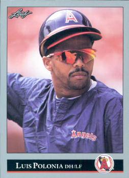 #45 Luis Polonia - California Angels - 1992 Leaf Baseball