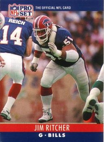 #45 Jim Ritcher - Buffalo Bills - 1990 Pro Set Football