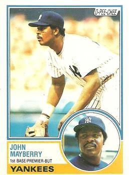 #45 John Mayberry - New York Yankees - 1983 O-Pee-Chee Baseball