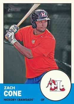#45 Zach Cone - Hickory Crawdads - 2012 Topps Heritage Minor League Baseball